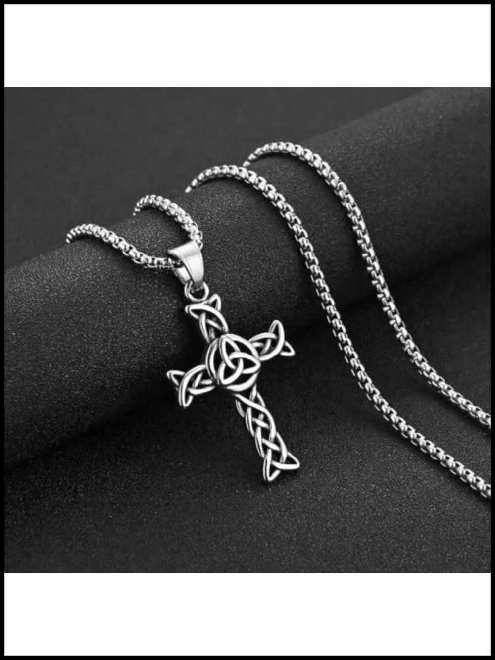 Celtic Cross Pendant Necklace Stainless Steel 22 Inch Unisex Religious